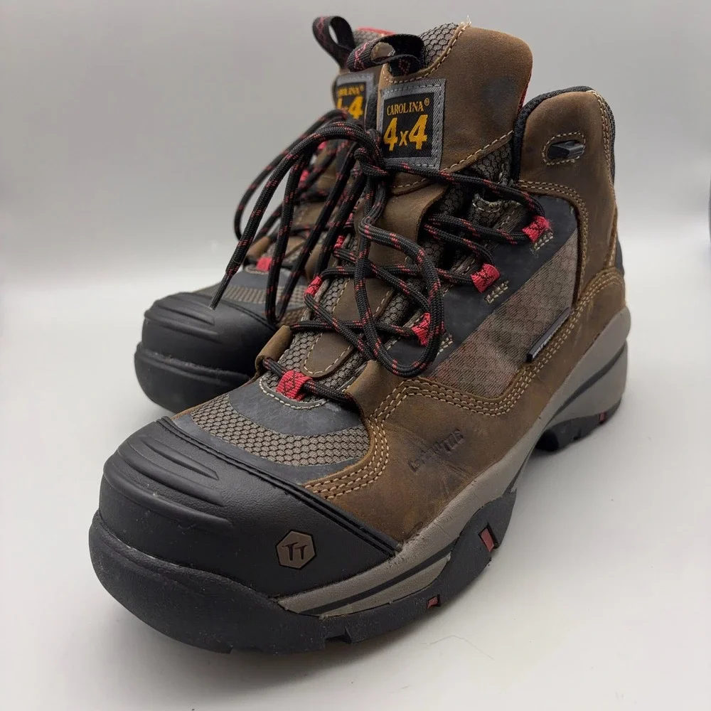 Carolina Work Boots Men 9.5 Brown Solid Carbon Toe Waterproof Extension 5